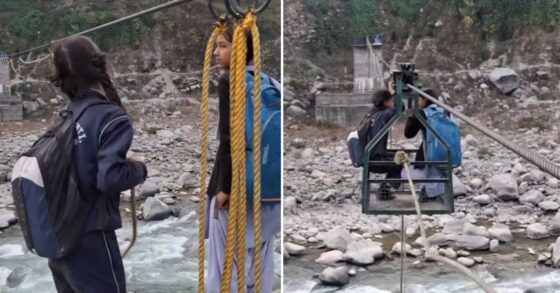 BRAVERY UTTARAKHAND SCHOOLGIRLS RISK THEIR LIVES DAILY TO REACH SCHOOL